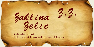 Žaklina Zelić vizit kartica